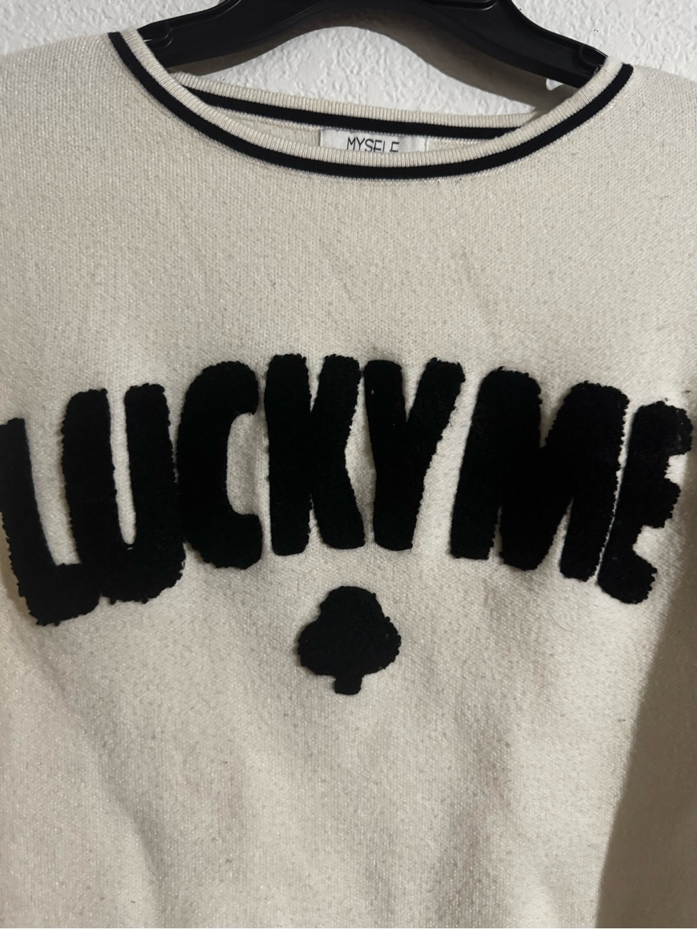 Lucky Me Sweater - Black on Cream